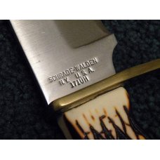Schrade Walden NY USA Staglon 171UH Pro Hunter Fixed Blade Sheath Knife Birds Head Pommel - NIB