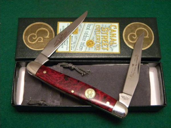 Canal Street Cutlery Co. Oxblood Red Burl Muskrat Knife National Pike Knife Club - 1 of 100 - NIB Canal Street Cutlery Co. Oxblood Red Burl Muskrat Knife National Pike Knife Club - 1 of 100 - NIB