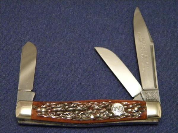 C. Risner Indian Head Solingen Germany Bone Stockman Knife C. Risner Indian Head Solingen Germany Bone Stockman Knife