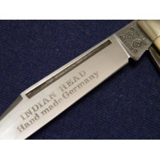 C. Risner Indian Head Solingen Germany Imitation Ivory Stockman Knife C. Risner Indian Head Solingen Germany Imitation Ivory Stockman Knife