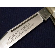C. Risner Indian Head Solingen Germany Imitation Pearl Stockman Knife C. Risner Indian Head Solingen Germany Imitation Pearl Stockman Knife