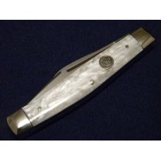 C. Risner Indian Head Solingen Germany Imitation Pearl Stockman Knife C. Risner Indian Head Solingen Germany Imitation Pearl Stockman Knife