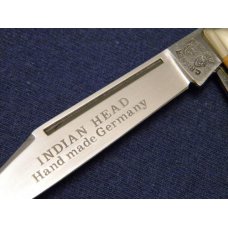C. Risner Indian Head Solingen Germany Orange Swirl Stockman Knife C. Risner Indian Head Solingen Germany Orange Swirl Stockman Knife