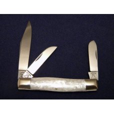Fight'n Rooster Frank Buster Celebrated Cutlery Germany Imitation Pearl Stockman Knife c.1987 Fight'n Rooster Frank Buster Celebrated Cutlery Germany Imitation Pearl Stockman Knife c.1987