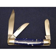 Fight'n Rooster Frank Buster Celebrated Cutlery Germany Blue Wildcat Fever Stockman Knife c.1987 Fight'n Rooster Frank Buster Celebrated Cutlery Germany Blue Wildcat Fever Stockman Knife c.1987