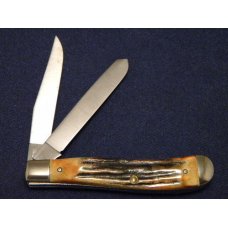 Schrade + USA 1982 NKCA Stag Trapper Knife Schrade + USA 1982 NKCA Stag Trapper Knife