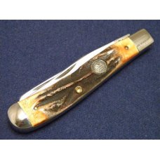 Schrade + USA 1982 NKCA Stag Trapper Knife Schrade + USA 1982 NKCA Stag Trapper Knife