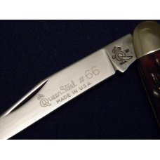 Queen #66 Bone Muskrat Knife Q Dagger 90 Tang Stamp Etched - c.1990 Queen #66 Bone Muskrat Knife Q Dagger 90 Tang Stamp Etched - c.1990