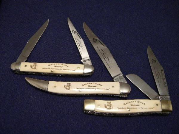 Rare Set of Col. Coon Tenn., USA Ivory Handle Knives all *Fileworked* Stockman, Toothpick, & Muskrat Rare Set of Col. Coon Tenn., USA Ivory Handle Knives all *Fileworked* Stockman, Toothpick, & Muskrat