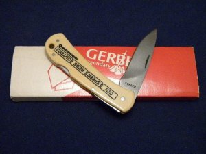Gerber Portland, OR 97223 USA Ivory Micarta Lockback Knife - NIB