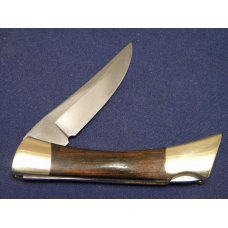 Browning USA Model 4018F Brass/Wood Lockback Knife and Leather Pouch - NIB Browning USA Model 4018F Brass/Wood Lockback Knife and Leather Pouch - NIB
