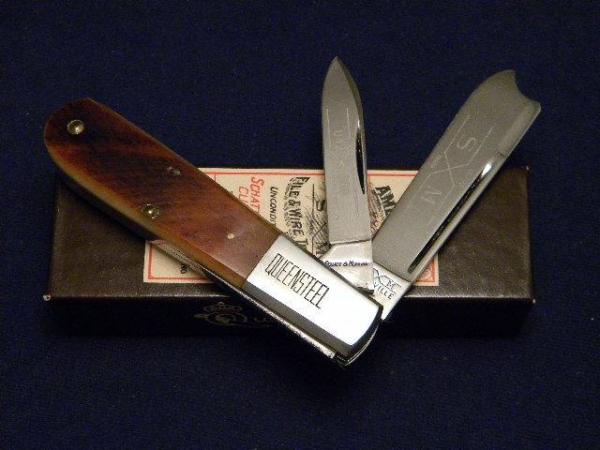 Schatt & Morgan Titusville PA. 1991 Bone 042369 One Arm Razor Barlow Knife - NIB Schatt & Morgan Titusville PA. 1991 Bone 042369 One Arm Razor Barlow Knife - NIB