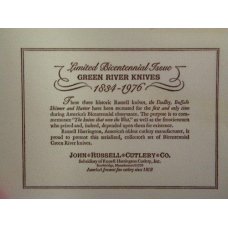 John Russel Cutlery Co. Green River Works 1834-1976 Bicentennial 3 Knife Set - NIB