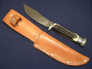 Queen USA Imitation Winterbottom Bone Sheath Knife - c.1984-1990