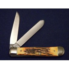 Case XX Stainless USA 4 Dot (1976) Stag 5254 SSP Razor Edge Trapper Knife Case XX Stainless USA 4 Dot (1976) Stag 5254 SSP Razor Edge Trapper Knife