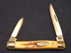 Case XX Stainless USA 4 Dot (1976) Stag 5233 SSP Razor Edge 2 Blade Pen Knife