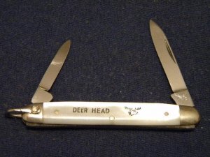 Deer Head Solingen Germany Rostfrei Pearl Pen or Fob Knife