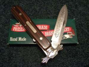 Parker Cut. Co. Hand Made Japan Wood EK-3 Folding Lockback Bowie Knife - NIB