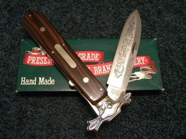 Parker Cut. Co. Hand Made Japan Wood EK-3 Folding Lockback Bowie Knife - NIB Parker Cut. Co. Hand Made Japan Wood EK-3 Folding Lockback Bowie Knife - NIB