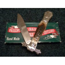 Parker Cut. Co. Hand Made Japan Bone EK-1 Folding Lockback Bowie Knife - NIB Parker Cut. Co. Hand Made Japan Bone EK-1 Folding Lockback Bowie Knife - NIB