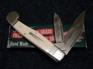 Parker Cut. Co. Hand Made Japan Smooth Bone EK-12 2 Blade Folding Knife - NIB