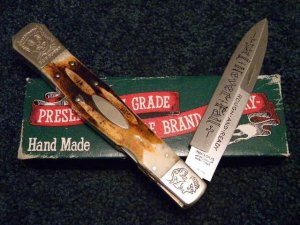 Parker Cut. Co. Hand Made Japan Stag EK-2 Folding Lockback Bowie Knife - NIB