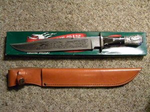 Parker Cut. Co. Hand Made Japan Horn EK-9 G. Woodhead Horse Pommel Bowie Knife - NIB