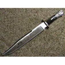Parker Cut. Co. Hand Made Japan Horn EK-9 G. Woodhead Horse Pommel Bowie Knife - NIB Parker Cut. Co. Hand Made Japan Horn EK-9 G. Woodhead Horse Pommel Bowie Knife - NIB