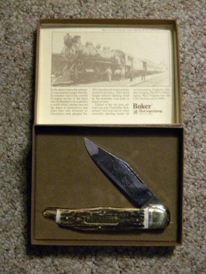Boker Solingen Germany 1980 LTD. Stag Railroader Folding Hunter Knife - NIB