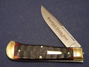 Bradford Cutlery PA USA (GEC) 2010 Bone Short Swedge Jumbo Trapper Knife - 1 of 28