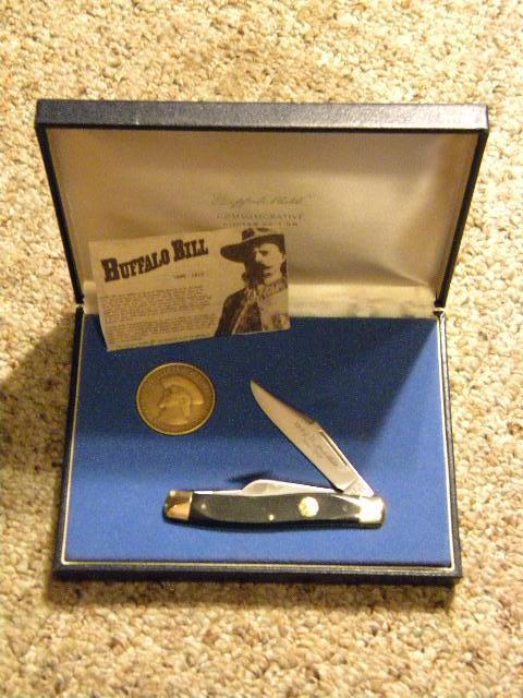 Schrade Walden Buffalo Bill Commemorative Stockman Knife and Coin - NIB Schrade Walden Buffalo Bill Commemorative Stockman Knife and Coin - NIB