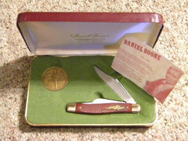 Schrade Walden Daniel Boone Commemorative Stockman Knife and Coin - NIB