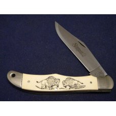 Schrade USA SC500 Buffalo Scrimshaw Folding Hunter Linerlock Knife c.1998 - NIB Schrade USA SC500 Buffalo Scrimshaw Folding Hunter Linerlock Knife c.1998 - NIB
