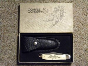 Schrade USA 260SC Scrimshaw Folding Hunter Knife - NIB