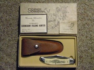 Schrade USA 261SC Scrimshaw Folding Hunter Knife - NIB