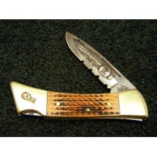 Case XX USA (2005) Bone 59L SS Lockback Knife Serrated Edge Hunting Heritage Collection Case XX USA (2005) Bone 59L SS Lockback Knife Serrated Edge Hunting Heritage Collection