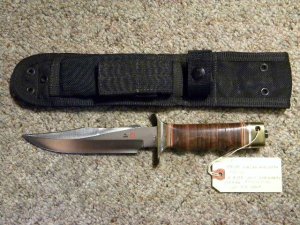 Al Mar Seki Japan Special Forces 1-0 SF/Sog #4008 Stacked Leather Sheath Knife 1989/90 Production