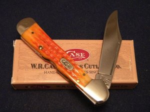 Case XX USA 1998 Dark Orange Jigged Bone 61549L SS Copperlock Knife - SFO - NIB