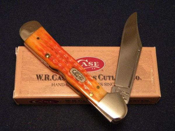 Case XX USA 1998 Dark Orange Jigged Bone 61549L SS Copperlock Knife - SFO - NIB Case XX USA 1998 Dark Orange Jigged Bone 61549L SS Copperlock Knife - SFO - NIB