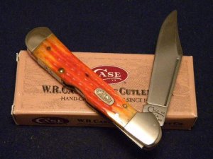 Case XX USA 1998 Dark Orange Jigged Bone 61549L SS Copperlock Knife - SFO - NIB