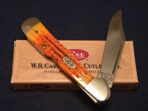 Case XX USA 1998 Pig Skin Dark Orange Bone 61549L SS Copperlock Knife - SFO - NIB