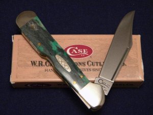 Case XX USA 1997 Smooth Green Appalossa Bone 61549L SS Copperlock Knife - SFO - NIB