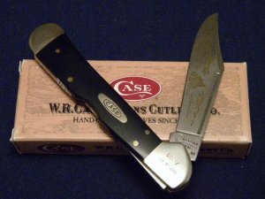 Case XX USA 1998 Slick Black 21549L SS Biker/Motorcycle Copperlock Knife - SFO - NIB