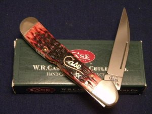 Case XX USA 2002 Cranberry Bone 61549L SS Wharncliff Copperlock Knife - SFO - NIB