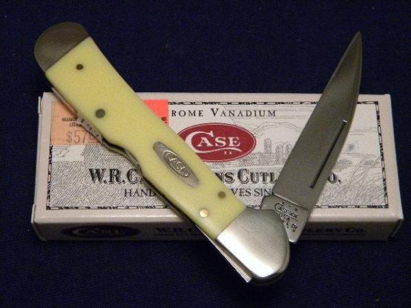 Case XX USA 2002 Yellow Composition 31549L CV Wharncliff Copperlock Knife - SFO - NIB Case XX USA 2002 Yellow Composition 31549L CV Wharncliff Copperlock Knife - SFO - NIB