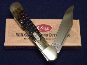 Case XX USA 1997 Dark Jigged Molassis Bone 61549L SS Copperlock Knife - SFO - NIB