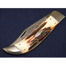 Case XX Hand Made USA 3 Dot (1977) Stag 5172 SSP Blue Scroll Clasp Knife - Mint Case XX Hand Made USA 3 Dot (1977) Stag 5172 SSP Blue Scroll Clasp Knife - Mint