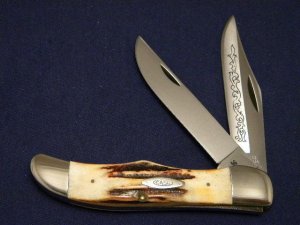Case XX Stainless USA 3 Dot (1977) Stag 5265 SAB SSP Blue Scroll Folding Hunter Knife - Mint