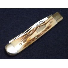 Case XX Stainless USA 3 Dot (1977) Stag 5254 SSP Blue Scroll Trapper Knife - Mint Case XX Stainless USA 3 Dot (1977) Stag 5254 SSP Blue Scroll Trapper Knife - Mint