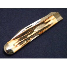 Case XX Stainless USA 3 Dot (1977) Stag 5111 1/2 Blue Scroll Knife - Mint Case XX Stainless USA 3 Dot (1977) Stag 5111 1/2 Blue Scroll Knife - Mint